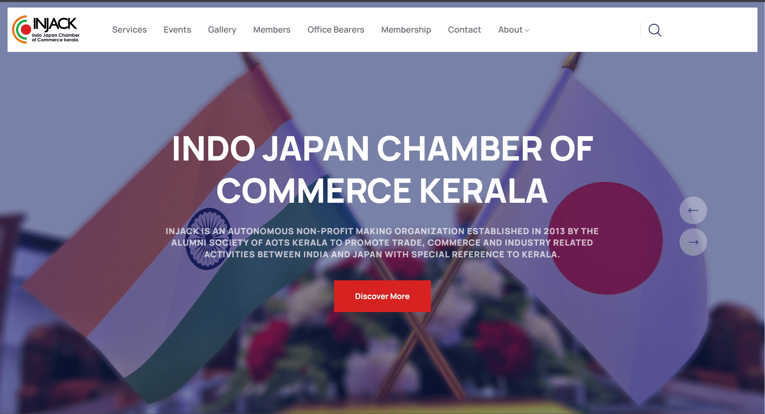 Injack Website home page screenshot